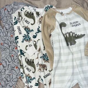 Toddler boy pajamas Footie - Gray and Brown 3 pack